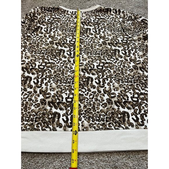 Kim Rogers Womens Leopard Print Pullover Sweatshirt Size 2X Animal Comfort Top - Picture 5 of 7